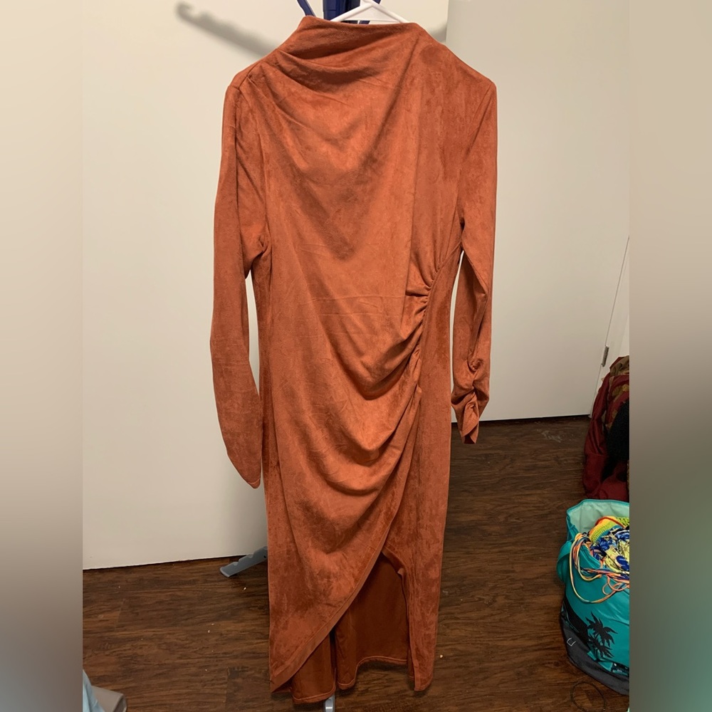 Suede long Sleeve dress